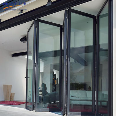 Hauptmaterial Glas Französisch Design Aluminiumrahmen Doppelgehärtetes Glas Bi Klapptür