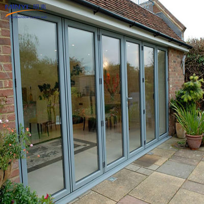 Hauptmaterial Glas Französisch Design Aluminiumrahmen Doppelgehärtetes Glas Bi Klapptür