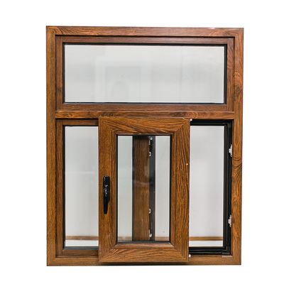 Swing Open Style Klassiker Holz Aluminium Fassadenfenster mit UPVC-Rahmenglas