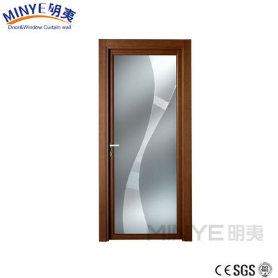 Elegante Innenausstattung Aluminium-Badentür mit Lüftung und Holzfarbe