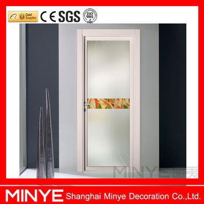 Elegante Innenausstattung Aluminium-Badentür mit Lüftung und Holzfarbe