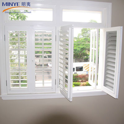 Glatte, pulverbeschichtete Hochwertige PVC/UPVC-Jalousie-Lauver-Fenster für langlebige Fensterläden