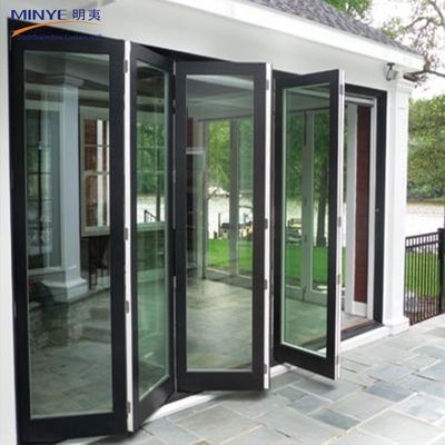 Shanghai Schalldichte Aluminium Klappglas Tür mit Doppelverglasung gehärtet Glas