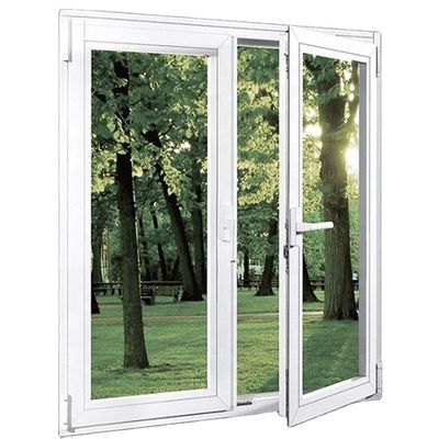 Lager Front Französisch Glas Tür Design mit weißem PVC-Profil und doppelt gehärtetem Glas