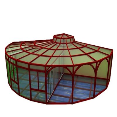 Maßgeschneiderte Größe Portable Aluminium Sonnenzimmer und Gartenzimmer mit Dreieckdachform