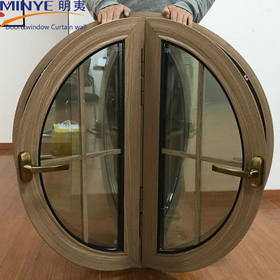 1.4 mm Profildicke Ziegelguss in Shanghai Halbrunder Holzfenster