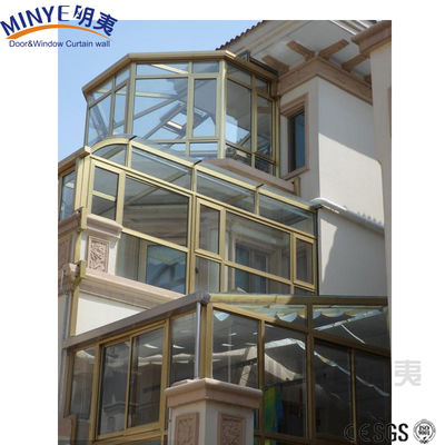 Aluminiumrahmen und Glasplatten Vorgefertigte Thermalpause Sonnenzimmer für Gewächshaus