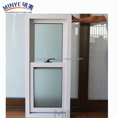 2.0mm-2.5mm Profildicke PVC vertikal gleitendes Fenster für die Installation im Innenhof