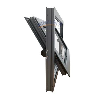 Hardware Aluminium Horizontale Zentrum gehängte Drehschraubschraubschraubfenster für Ländermärkte