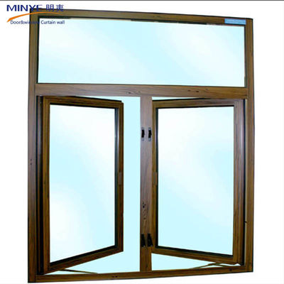 Anodisierte Aluminiumverkleidung Holzprofil Doppelrahmen-Fenster mit Anodisierung