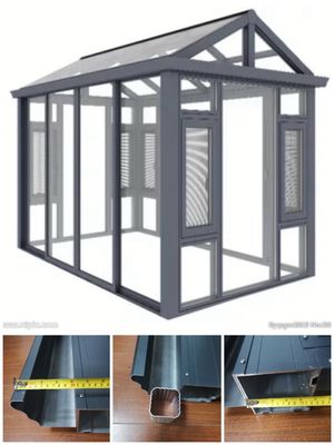 Moderne Aluminium Garten Sonnenzimmer mit Wärmedämmung und winddichtem Doppelgehärtetem Glas