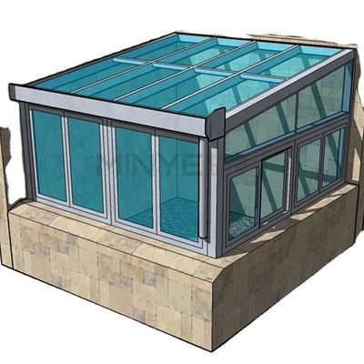 Moderne Aluminium Garten Sonnenzimmer mit Wärmedämmung und winddichtem Doppelgehärtetem Glas