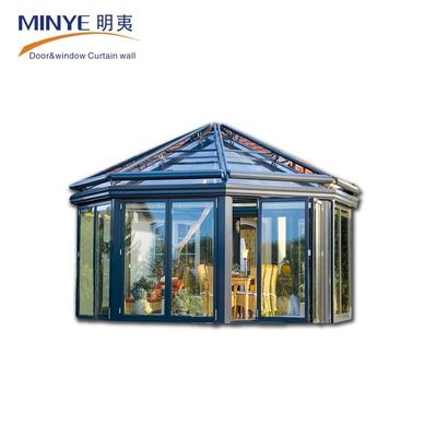 Innenhof, benutzerdefiniertes, pulverbeschichtetes, orkansicheres, laminiertes, gehärtetes Glas, Sonnenzimmer