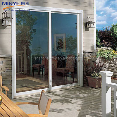 Modernes Design Außenwasserdicht UPVC PVC Französisch Gleitglas Terrassentür für Villen