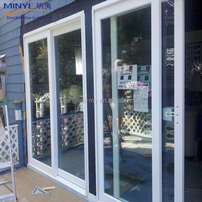 Modernes Design Außenwasserdicht UPVC PVC Französisch Gleitglas Terrassentür für Villen