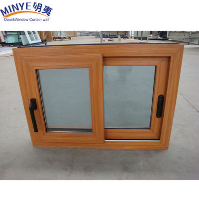 Schalldichte Kunststoffrahmen UPVC/PVC Schiebefenster mit Doppelverglasung in Holzfarbe