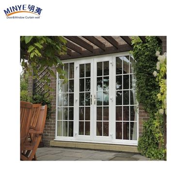 Moderne Garten-PVC- und UPVC-Doppelglas-Eingangstür in Naturholzfarbe mit Materialien