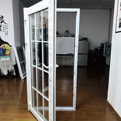Verhärtetes Glas Upvc/Pvc-Rutschenfenster mit dekorativen Grills und winddichten Funktionen