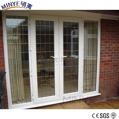 Verhärtetes Glas Upvc/Pvc-Rutschenfenster mit dekorativen Grills und winddichten Funktionen