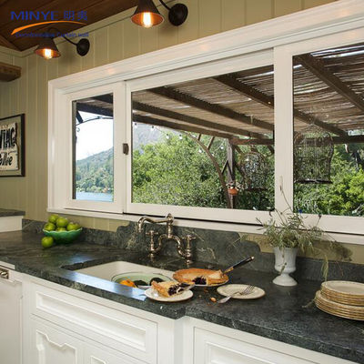 Villa-Innenraum Schiebefenster mit großen Aluminiumplatten und horizontaler Öffnung