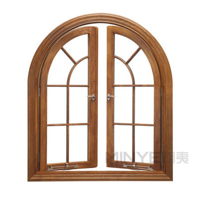 angepasste Profilfarbe Aluminiumlegierungsrahmen gekrümmte Fenster mit oberem runden Design