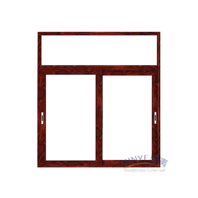 Hotel Hurricane Impact Proof 2 Track PVC Doppelverglasung Schiebefenster in Holzfarbe