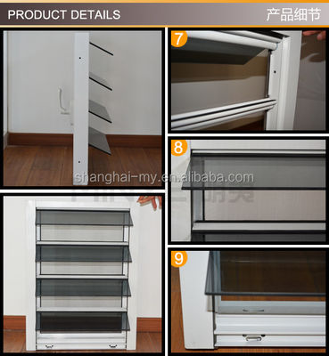 angepasste Farb-Aluminium-Glasblenden mit Fliegenschirm und Hauptmaterial Aluminium