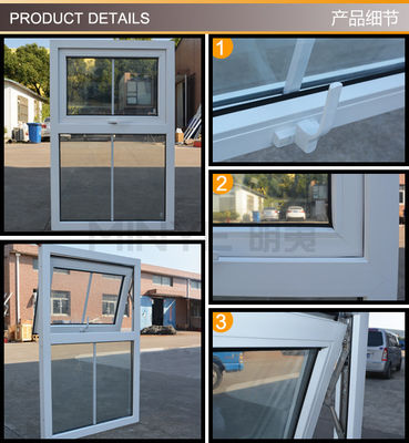 UPVC-Rahmen und moderner Design-Stil Doppelgehärtetes Glas Fenster in weißer Farbe