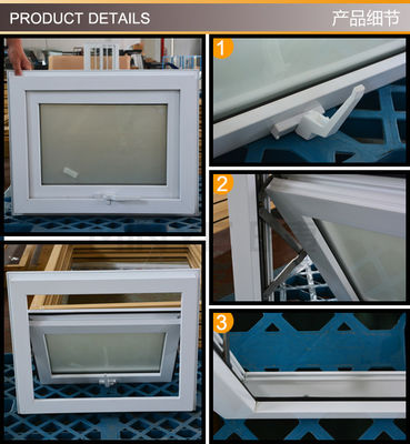 UPVC-Rahmen und moderner Design-Stil Doppelgehärtetes Glas Fenster in weißer Farbe