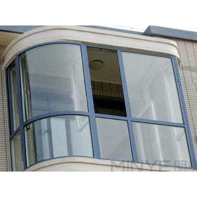 Aluminium Balkon Eckfenster mit horizontaler Öffnung und gehärtetem Glasrahmen