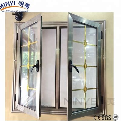 Innenhof-Doppelfenster aus Aluminiumglas mit Rahmen, amerikanischer Stil Doppelfenster