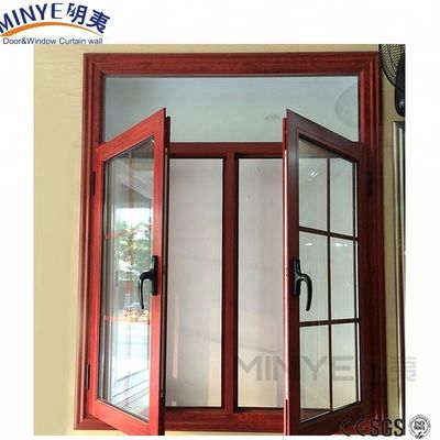 Innenhof-Doppelfenster aus Aluminiumglas mit Rahmen, amerikanischer Stil Doppelfenster