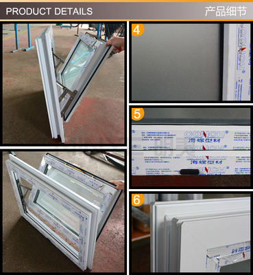 Swing Open Normal PVC Profil Farb Anpassung UPVC/PVC Horizontale Dreh- und Angelfenster