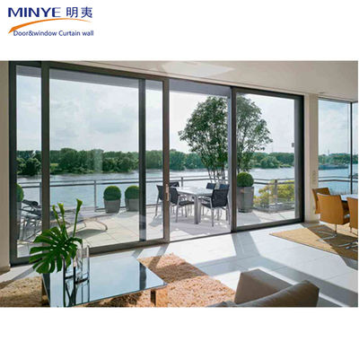 Fertiggestellte Oberfläche und Fertiggestellter Design Stil Moderne Aluminium Große Glasschiebetür