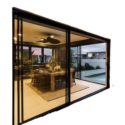 2.0 mm Profildicke Moderne Aluminiumglas Schiebefenster und Türen für den Innenraum
