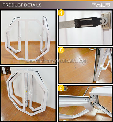 Aluminiumlegierung Hexagon-Rahmen Doppelfensterglas-Rüstfenster für horizontale Öffnung