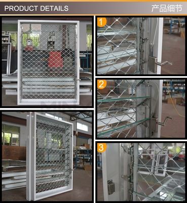 Aluminium-Lauver-Fenster mit anpassbarem Einbrechernetz und horizontalen Öffnungsmuster