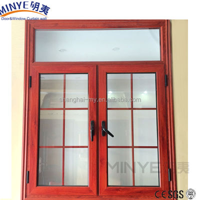 Aluminiumlegierung Rahmen-Bogengitterfenster mit Swing-Open-Stil und Grill Design