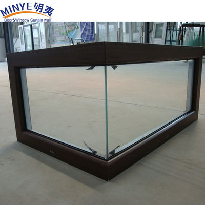 Holzfarben Aluminiumrahmen Glas Eckfenster mit winddichten Funktion und Glasdesign