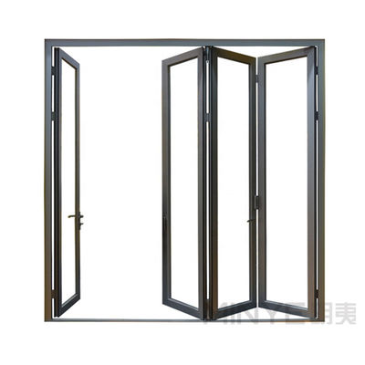 Klappbarer Akkordeon Aluminiumglas Terrasse Außen Bifold Schiebetür mit thermischer Pause