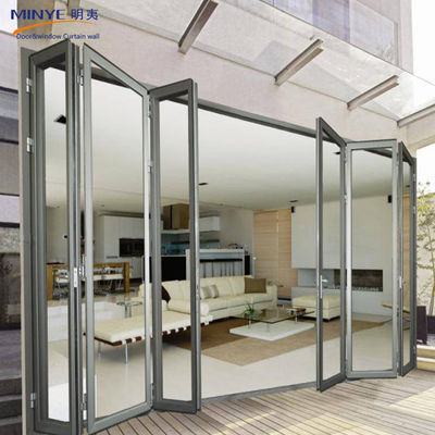Klappbarer Akkordeon Aluminiumglas Terrasse Außen Bifold Schiebetür mit thermischer Pause
