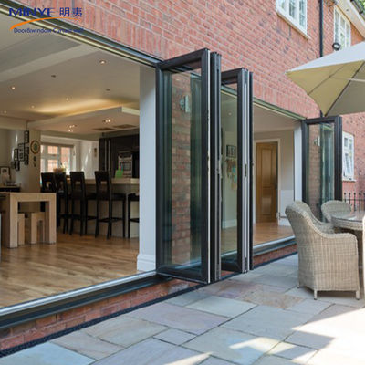 Klappbarer Akkordeon Aluminiumglas Terrasse Außen Bifold Schiebetür mit thermischer Pause