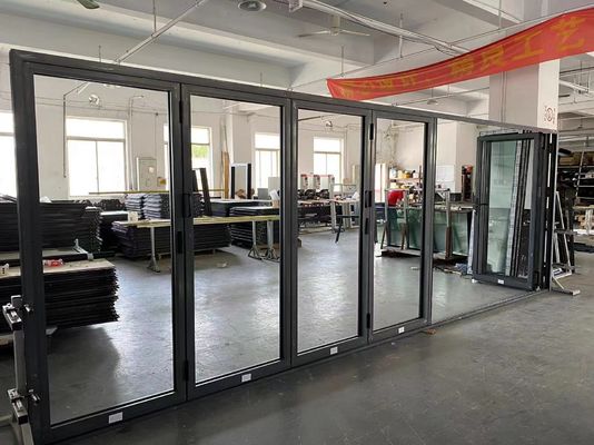 Aluminium-Balkon-Glastür mit klappbarer Öffnungsmethode und Glasfasernetz