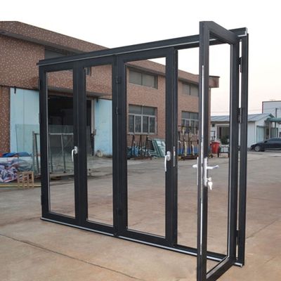 Doppelgehärtetes Glas Energieeinsparende Klapptüren aus Aluminiumglas für den Arbeitsplatz