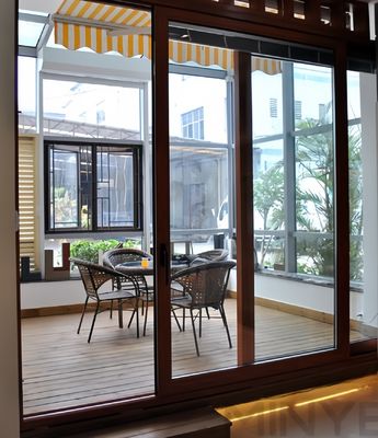 Einfach/Doppelgehärtetes Glas Pulver beschichtet glatte Fertigung Aluminium Patio Schiebetür