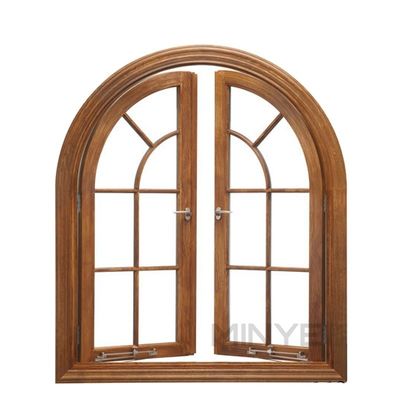 CE-Standard-Aluminiumprofil Halbrunder gewölbter Fassadenfenster mit Holzkorn-Design