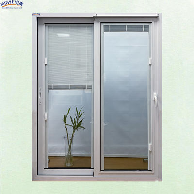 Villa Schiebetür mit eingebauten Glasblenden Wasserdichte Aluminiumlegierung Glasfasernetz