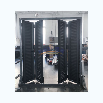Energievertikal Aluminium Bifold Patio Klappglas Türen Außenfunktion Winddicht