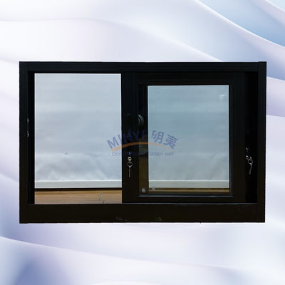 Customized Balkon Winddicht Gewöhnliche Doppelplatte Schiebefenster aus Aluminiumglas