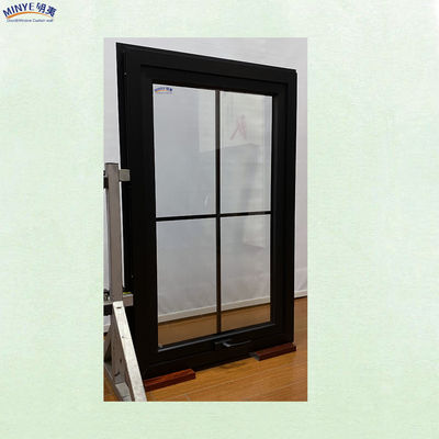 Swing-Open-Style-Aluminiumfenster mit doppelt gehärtetem Glas und eingebautem Gitter
